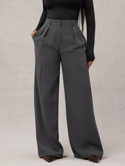 New Women's Casual Loose Straight-leg Business Commuting Wide-leg Pants