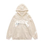 Vintage Zipper Sweatshirt Gothic Letter XINGX Printed Hoodie
