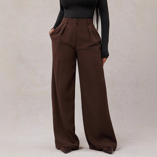 New Women's Casual Loose Straight-leg Business Commuting Wide-leg Pants