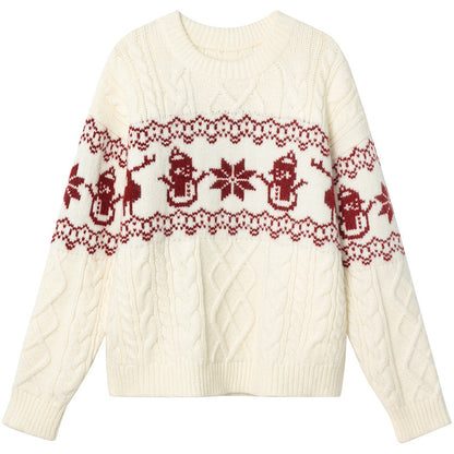 New Loose Christmas Jacquard Geometric Sweater