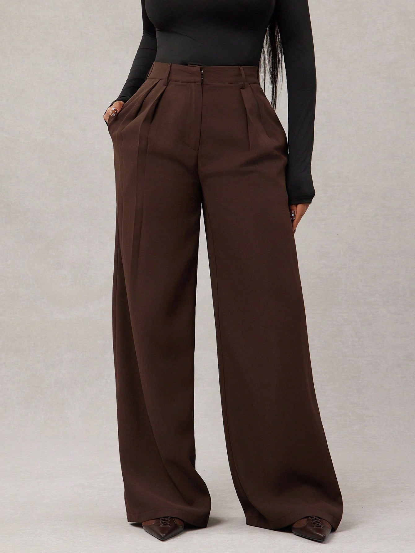 New Women's Casual Loose Straight-leg Business Commuting Wide-leg Pants