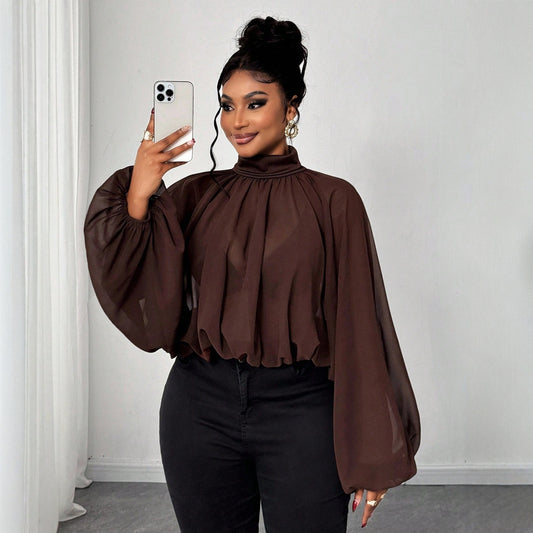 Fashion Vacation Plus Size Women's Autumn And Winter Long Sleeve Shirt