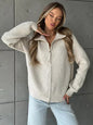 Women's Casual Knit Dual-zip Solid Color Sweater
