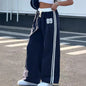 Tube Wide Leg Leisure Drawstring Contrast Color Trousers
