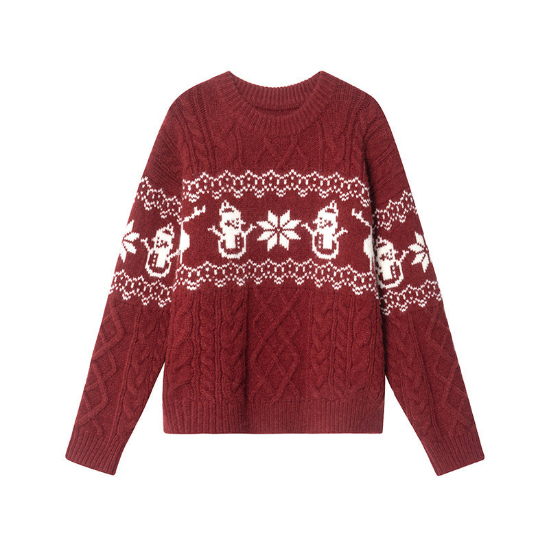 New Loose Christmas Jacquard Geometric Sweater