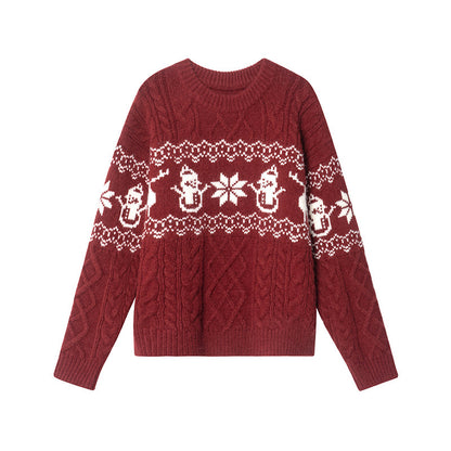 New Loose Christmas Jacquard Geometric Sweater