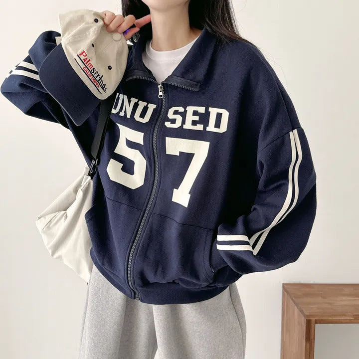 Design Sense Niche Couple Coat High Street Two Bars Raglan