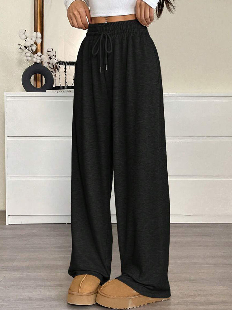 Solid Color Women's Clothes Casual Pants Loose Commuter Trousers