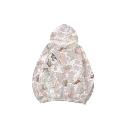 Women's Fashionable Printed Camouflage Maple Leaf Hoodie Top