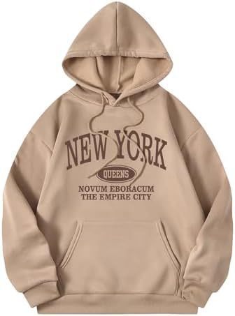 Women's Letter Pattern Hoodie Pullover Sweater