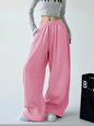 Casual Womens Street-style Wide-leg Pants With A Tie-waist Design
