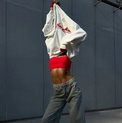 Stylish, Personalized American Retro Sweatshirt With A Distinctive Print Design