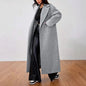 Women's Wool Coat Fashion Long Sleeve Lapel Long Coat