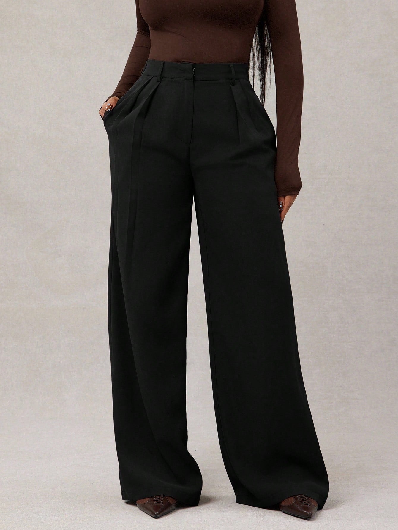 New Women's Casual Loose Straight-leg Business Commuting Wide-leg Pants