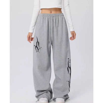 High Waist Drawstring Loose European And American Hot Girl Style Sports Pants Female