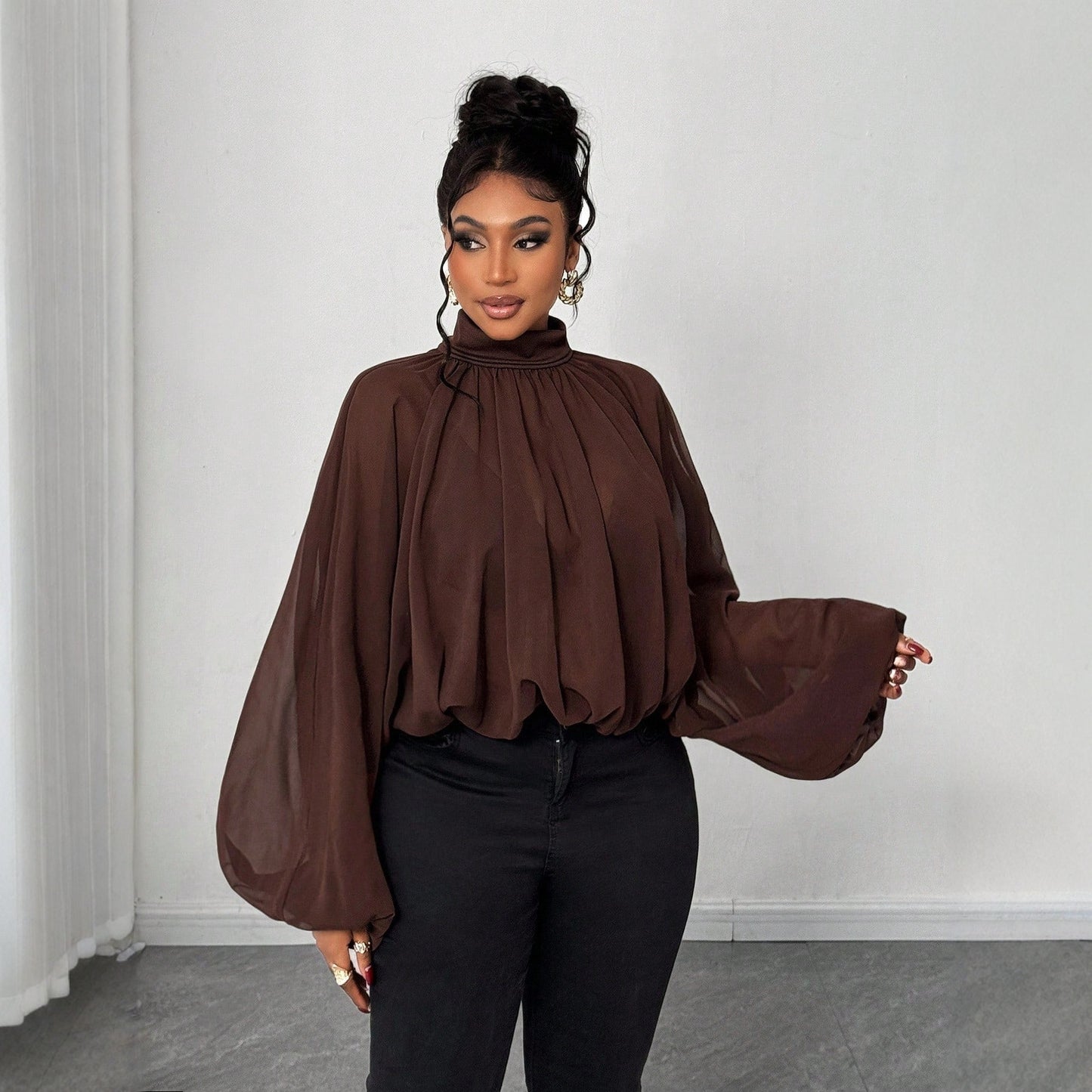 Fashion Vacation Plus Size Women's Autumn And Winter Long Sleeve Shirt