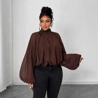 Fashion Vacation Plus Size Women's Autumn And Winter Long Sleeve Shirt