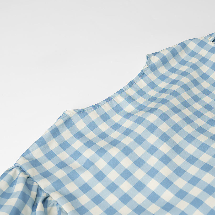 Women's Street Fashion Tie-dye Plaid Print Shirt