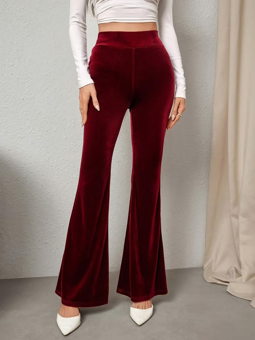 Slimming Casual High-waisted Womens Flared Pants