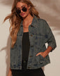 Women's Fashion Personality Solid Color Loose Slim-fit Denim Jacket