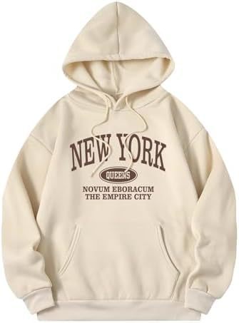 Women's Letter Pattern Hoodie Pullover Sweater