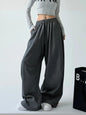 Casual Womens Street-style Wide-leg Pants With A Tie-waist Design