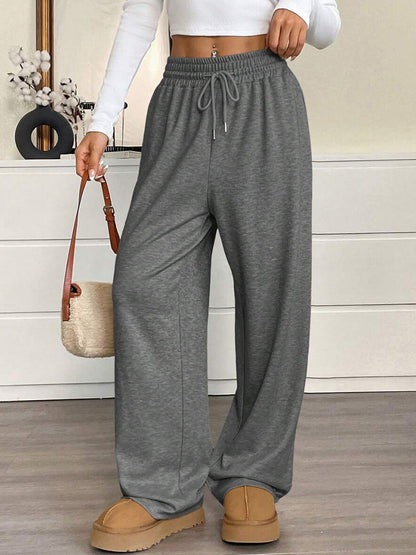 Solid Color Women's Clothes Casual Pants Loose Commuter Trousers