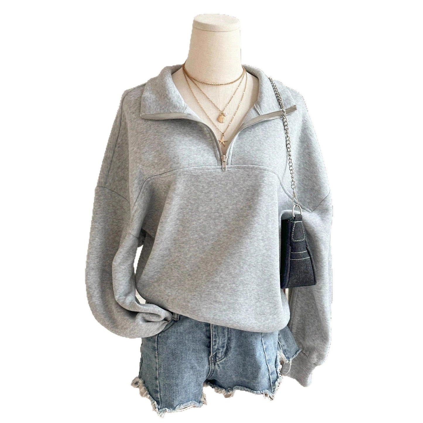 Spring And Autumn New Zipper Sweater