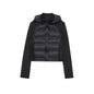 Black Patchwork Thermal Long-Sleeve Hooded Cotton-Padded Jacket Coat