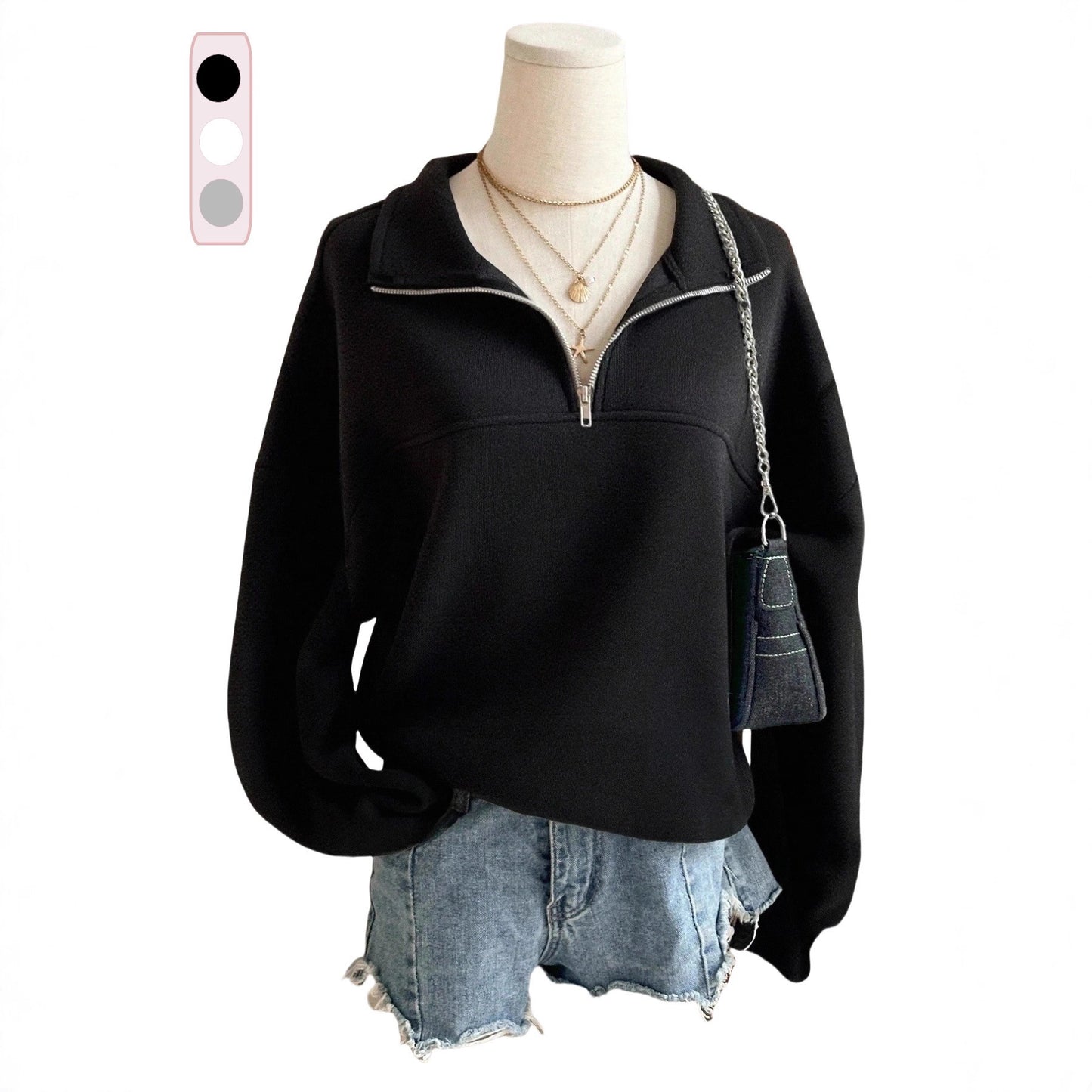 Spring And Autumn New Zipper Sweater