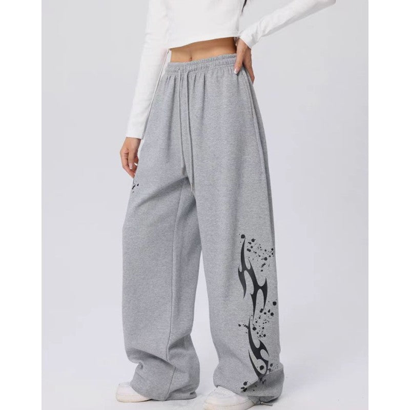 High Waist Drawstring Loose European And American Hot Girl Style Sports Pants Female