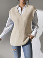 Solid Color Women's Vest V-Neck Simple Casual Knit Sweater Vest