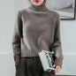 Women's High-neck Loose Slim-fit Lapel Wool Sweater Base Layer