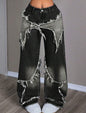 Retro Star Patchwork Heavy Wash Women's Jeans
