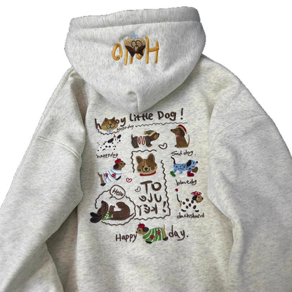 Cute Dachshund Embroidered Hoodie For Women