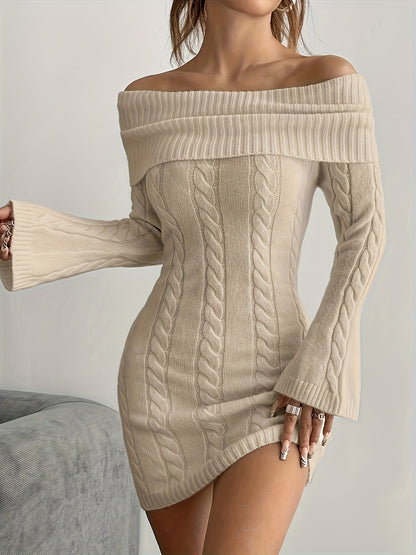Polyester Women's Sweater Loose Casual Dress