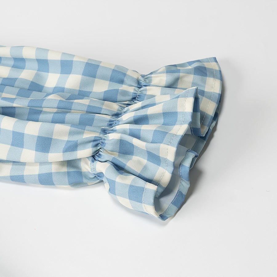 Women's Street Fashion Tie-dye Plaid Print Shirt