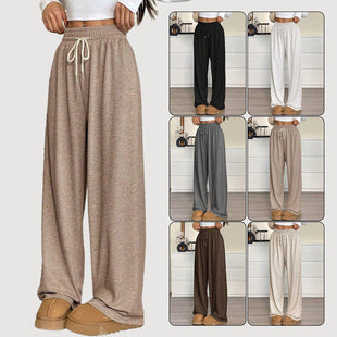 Solid Color Women's Clothes Casual Pants Loose Commuter Trousers
