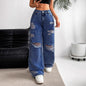 High-waisted Straight Versatile Slim-fit Women's Jeans