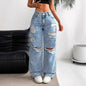 High-waisted Straight Versatile Slim-fit Women's Jeans