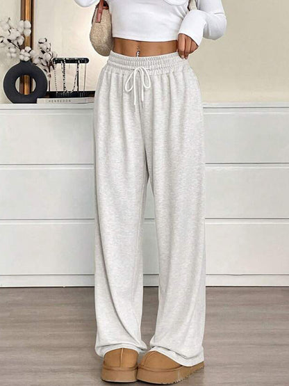 Solid Color Women's Clothes Casual Pants Loose Commuter Trousers