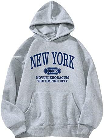 Women's Letter Pattern Hoodie Pullover Sweater