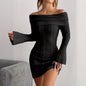 Polyester Women's Sweater Loose Casual Dress