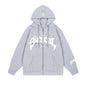 Vintage Zipper Sweatshirt Gothic Letter XINGX Printed Hoodie