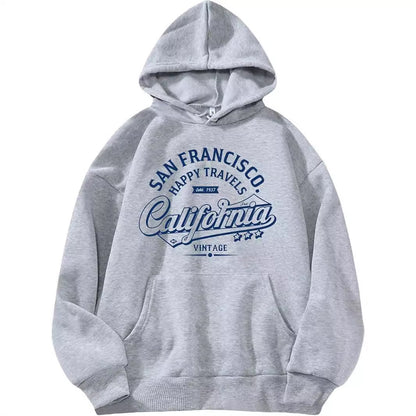 Women's Letter Pattern Hoodie Pullover Sweater